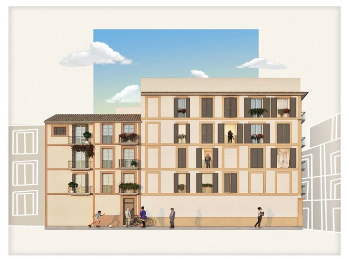 Nieuwbouw penthouse met dakterras, parkeerplaats & lift in Palma de Mallorca, oude stad-6