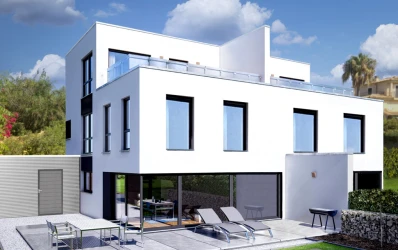 Nowy projekt budowy ekskluzywnego domu w zabudowie bliźniaczej Can Picafort na sprzedaż