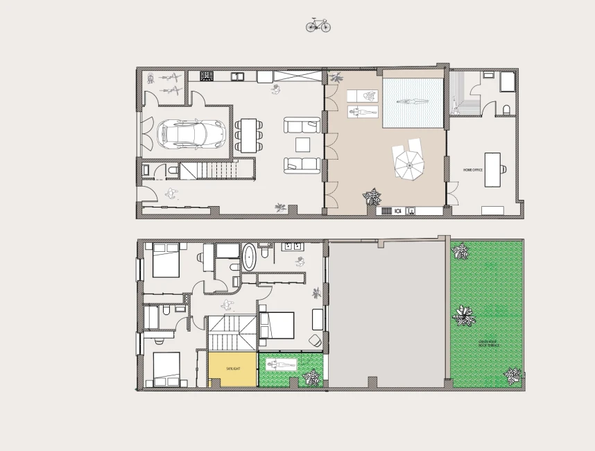 Renovation project: independent townhouse & loft each with garden oases-5