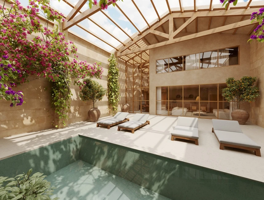Proyecto de reforma: una casa y un loft independientes con oasis ajardinado y piscina-6