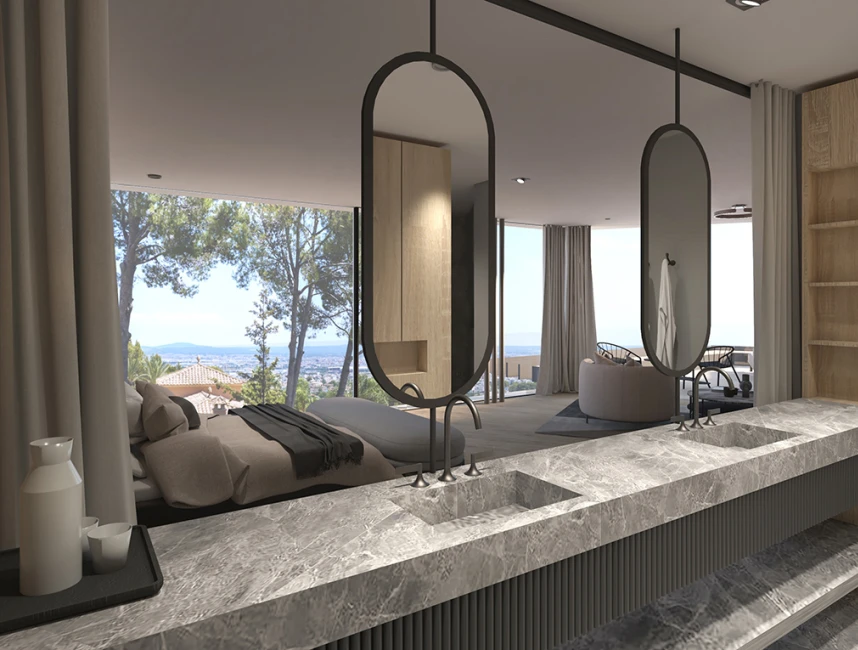 Uitzonderlijke villa met zeezicht nu in aanbouw in Son Vida-6
