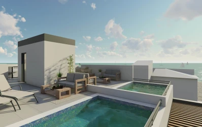 Espectacular àtic dúplex amb piscina privada i terrasses amb vista al Mediterrani