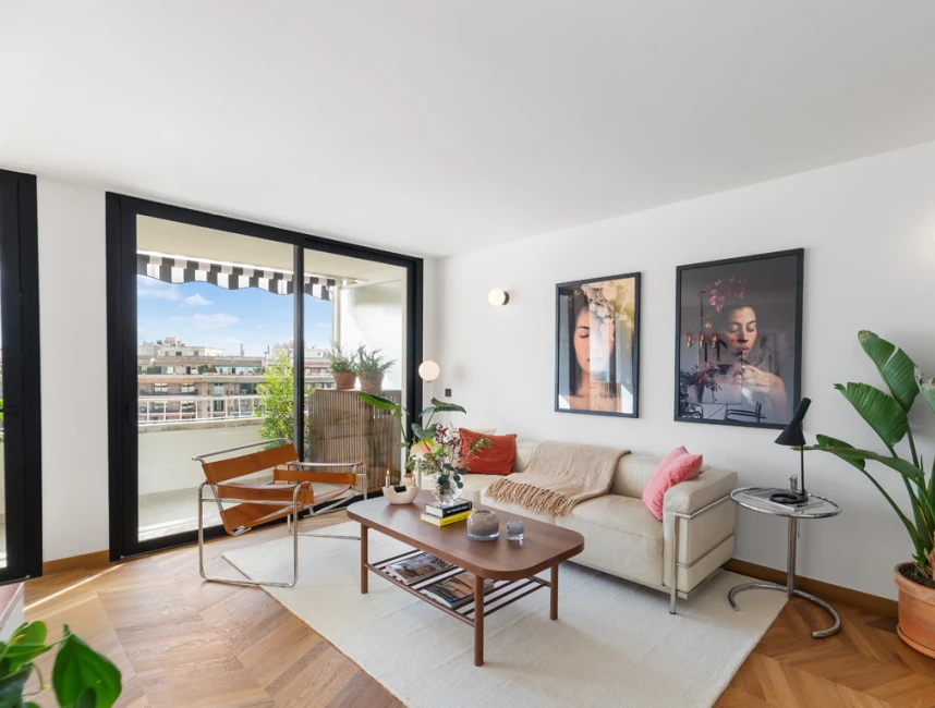 Tidlöst elegant lägenhet med terrass och lateral havsutsikt i Palma de Mallorca - City Centre-3