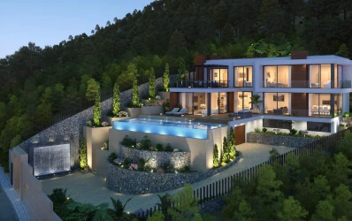Terrain avec permis de construire à Cala Llamp : villa de luxe avec piscine et vues panoramiques