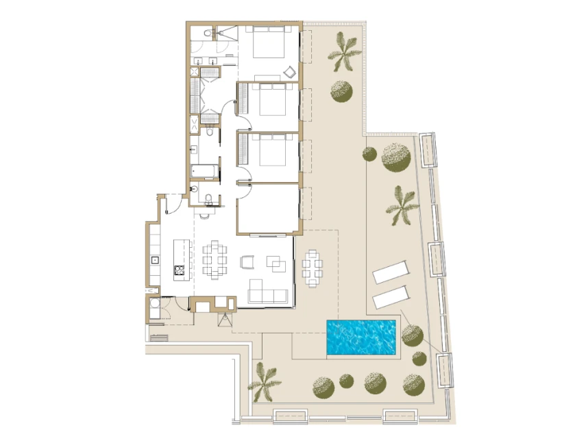 Acantos - Ny lägenhet med trädgård och privat pool-9