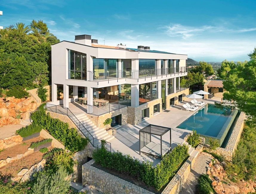 Spectaculaire "Bauhaus Loft Design" villa met uitzicht op de baai van Palma-3