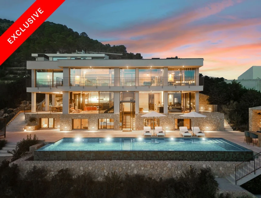 Spectaculaire "Bauhaus Loft Design" villa met uitzicht op de baai van Palma-1