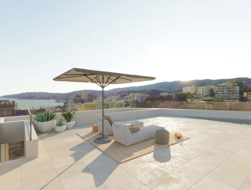 Can Estadé: Nieuwbouw penthouse met zeezicht en privézwembad en terras op het dak-1