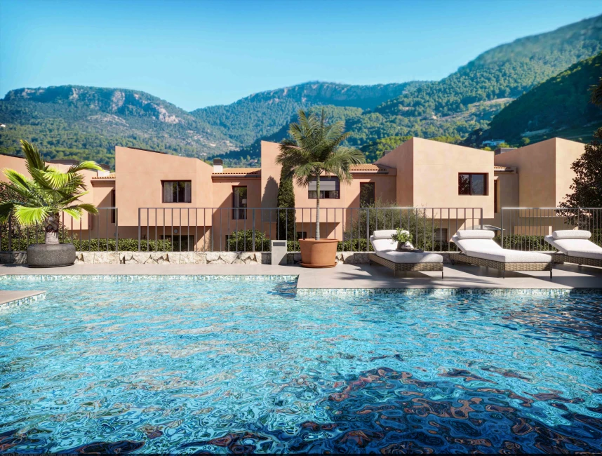 Projet de nouvelle construction à Esporlas : Maisons mitoyennes avec piscine commune-1