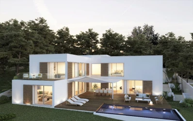 Perceel met bouwproject van een moderne villa in Font de sa Cala