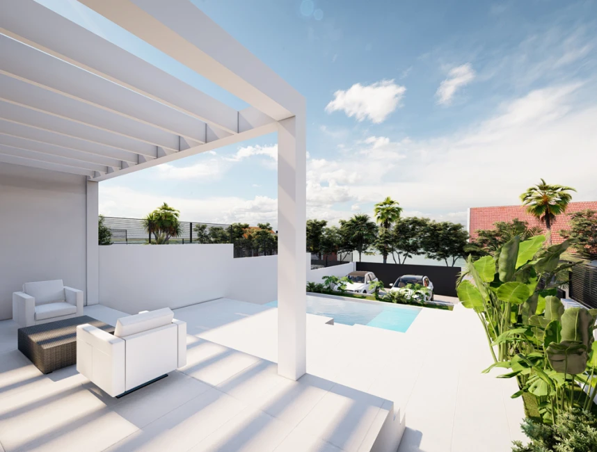 Progetto di nuova costruzione: moderna casa bifamiliare con vista parziale sul mare a Bahia Azul-3
