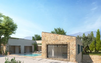 Moderna casa di campagna esposta a sud con piscina