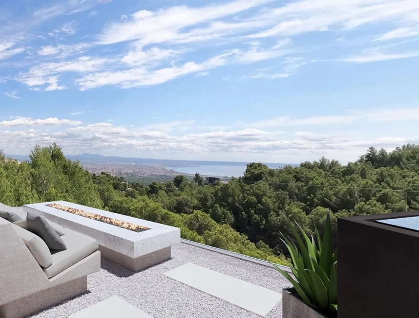 Eccellente villa di nuova costruzione con vista sul mare a Son Vida, Palma di Maiorca-1