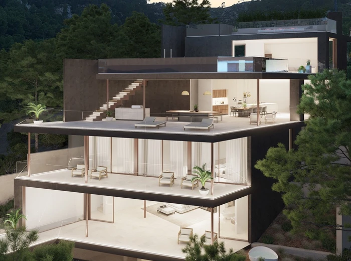 Ausgezeichnete Neubau Villa mit Meerblick-9