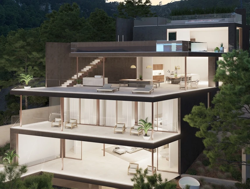 Eccellente villa di nuova costruzione con vista sul mare a Son Vida, Palma di Maiorca-9