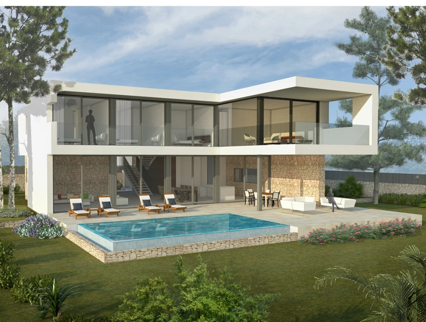 Nieuwe moderne villa met uitzicht op zee-1