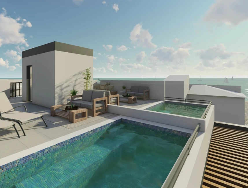 Magnifico attico duplex con terrazze, piscina privata e vista sul mare-1