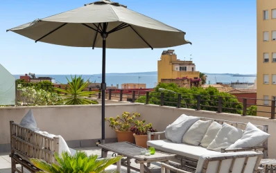 Duplex takvåning med havsutsikt terrass, parkering och hiss i Palma de Mallorca - Portixol