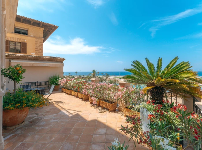 Belle Etage met terras met zeezicht en parkeerplaats in de oude stad van Palma de Mallorca-3