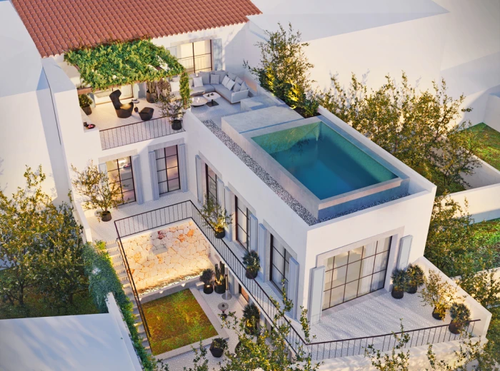 Moderna casa de pueblo con vistas y piscina-1